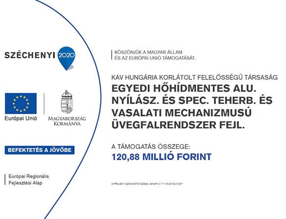 Egyedi hőhídmentes alumínium nyílászáró és speciális teherbírású és vasalati mechanizmusú üvegfalrendszer fejlesztése